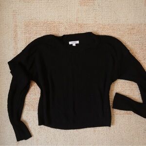 Abound Medium cropped long sleeve sweater black